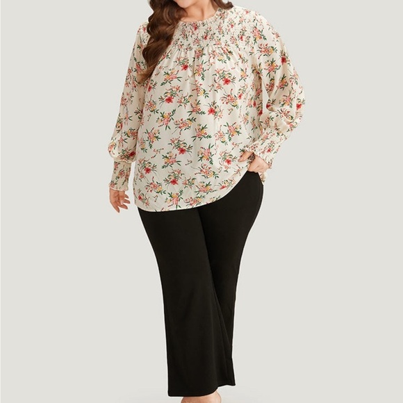 BLOOMCHIC FLORAL PRINT FRILL TRIM BLOUSE 14-16 NWT - Picture 2 of 11